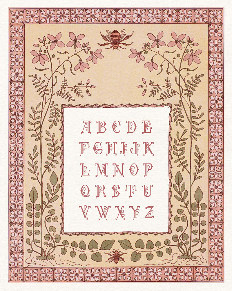 Charming Botanical Alphabet art print by Wild Violets for $57.95 CAD