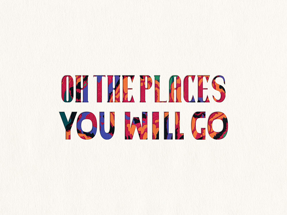 Colorful Places Quote art print by Wild Violets for $57.95 CAD