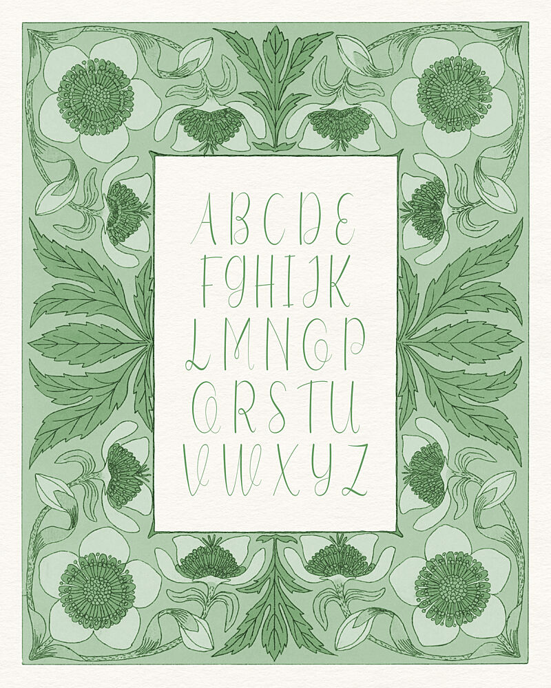Botanical Alphabet Script art print by Wild Violets for $57.95 CAD