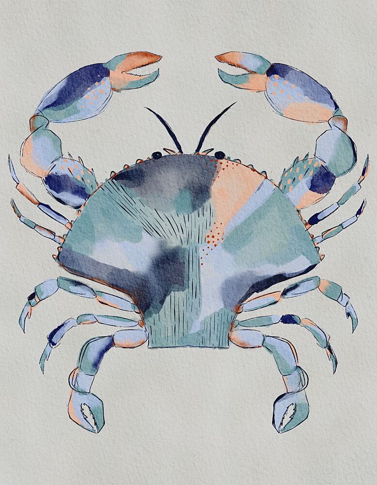 Coastal Blue Crab Painting art print by Nikita Jariwala for $57.95 CAD