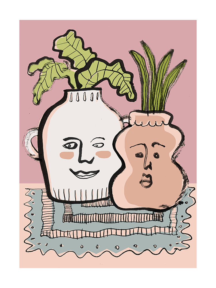 Happy Plant Vases art print by Catalina Somolinos for $57.95 CAD