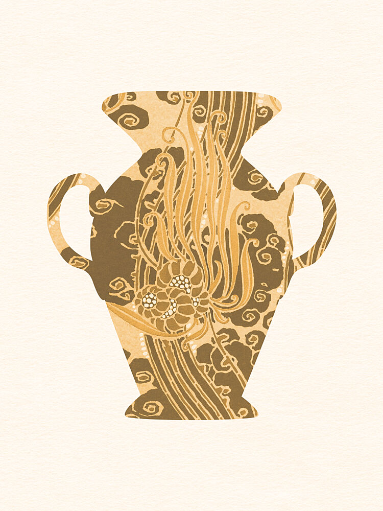 Golden Floral Vase art print by Wild Violets for $57.95 CAD