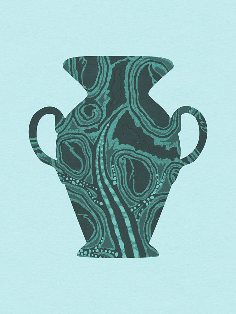 Teal Abstract Vase art print by Wild Violets for $57.95 CAD