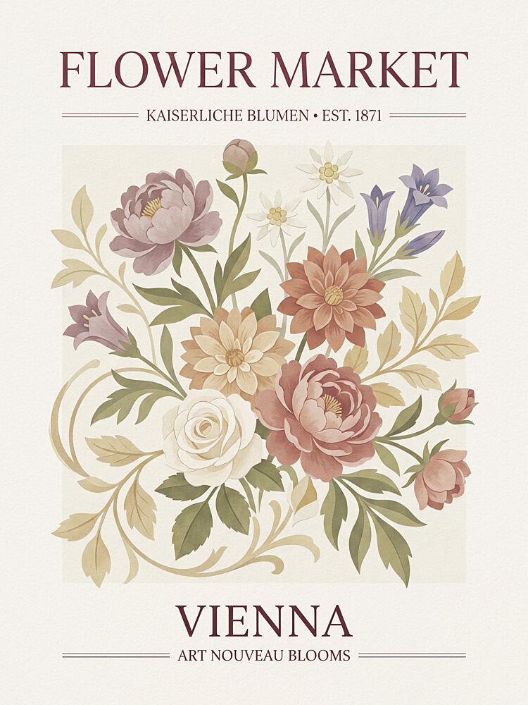 Art Nouveau Vienna Flowers art print by Andreas Magnusson for $57.95 CAD