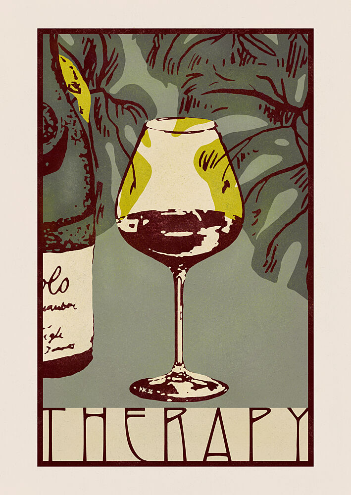 Red Wine Therapy art print by Katariina Kosunen for $57.95 CAD