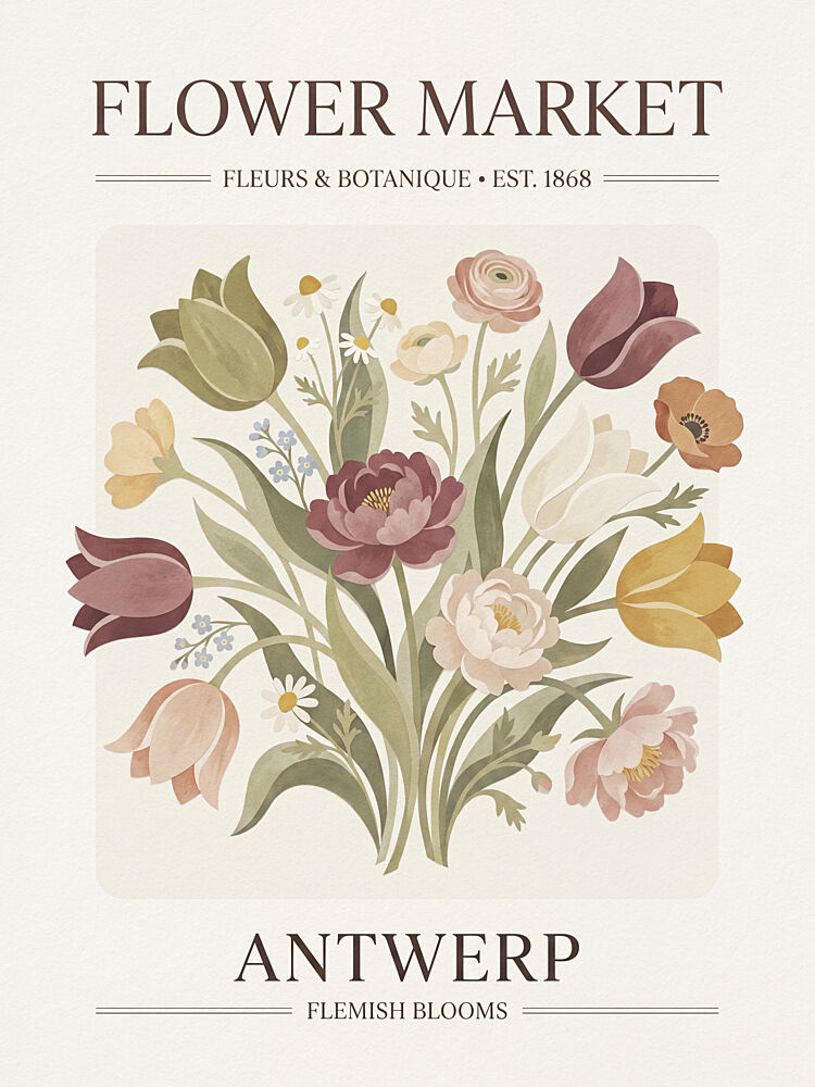 Antwerp Flower Market art print by Andreas Magnusson for $57.95 CAD
