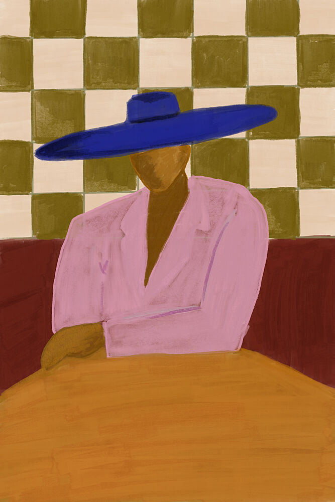 Blue Hat Chic art print by The Art Concept for $57.95 CAD