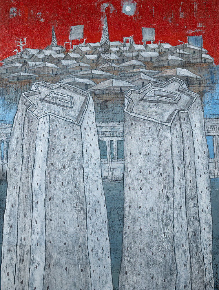 Twin Robes Red Sky art print by James Kamande for $57.95 CAD