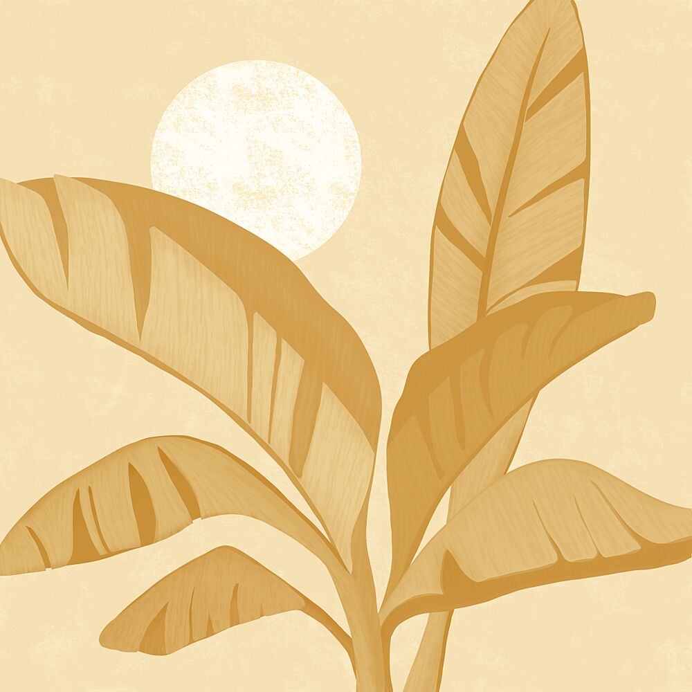 Golden Banana Leaves art print by Kristian Gallagher for $57.95 CAD