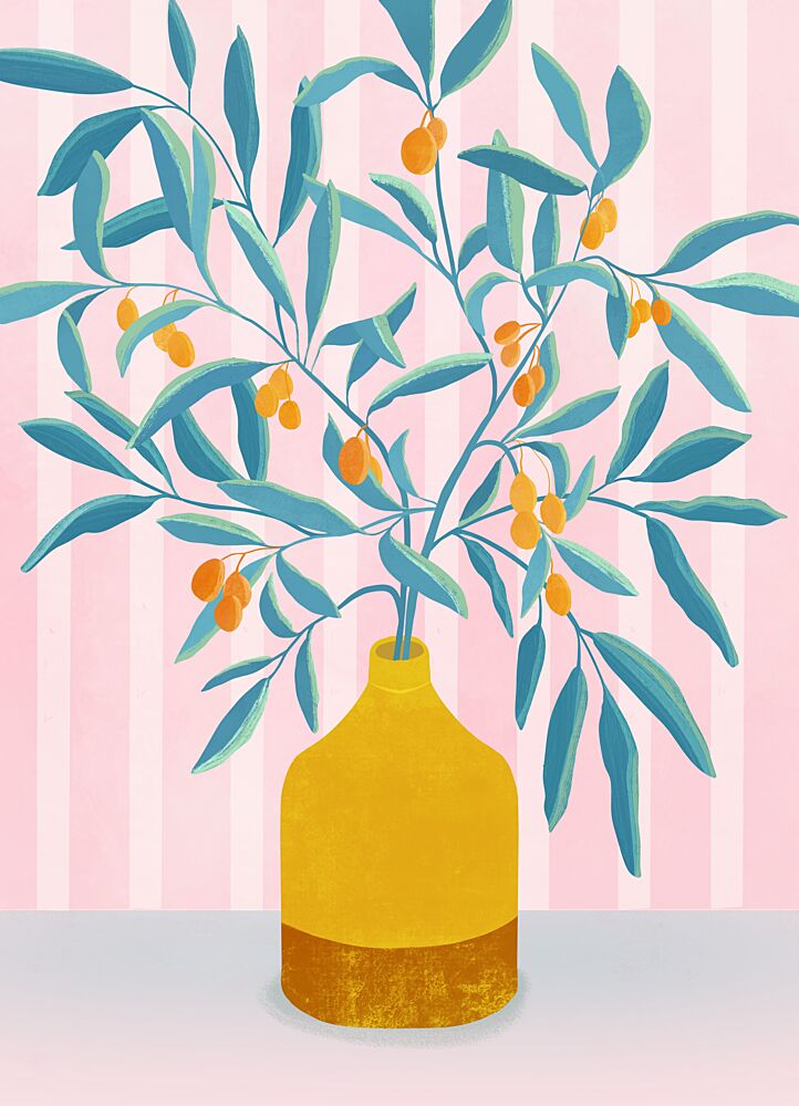 Orange Berries in Vase art print by Kristian Gallagher for $57.95 CAD