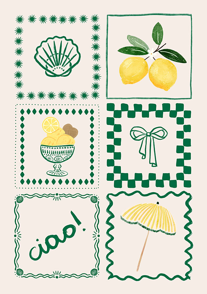 Cheerful Italian Summer art print by Katarzyna Gasiorowska for $57.95 CAD