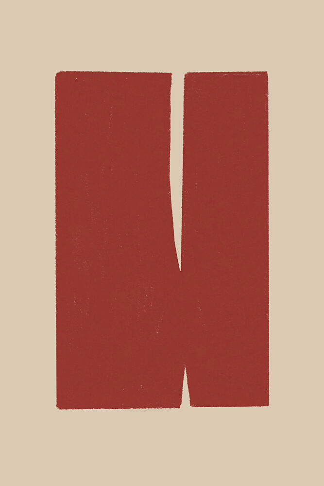 Split Red Shapes art print by The Miuus Studio for $57.95 CAD