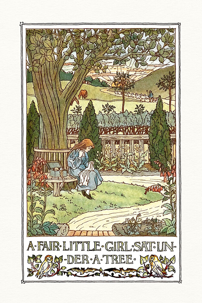 Girl Sewing under Tree art print by Wild Violets for $57.95 CAD