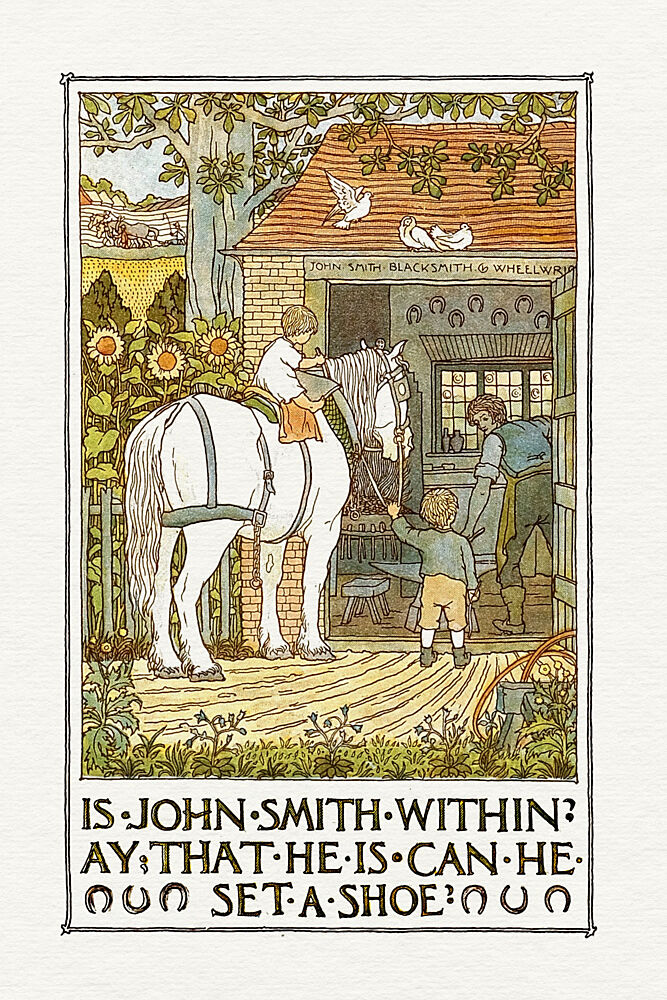 At the Blacksmith Shop art print by Wild Violets for $57.95 CAD