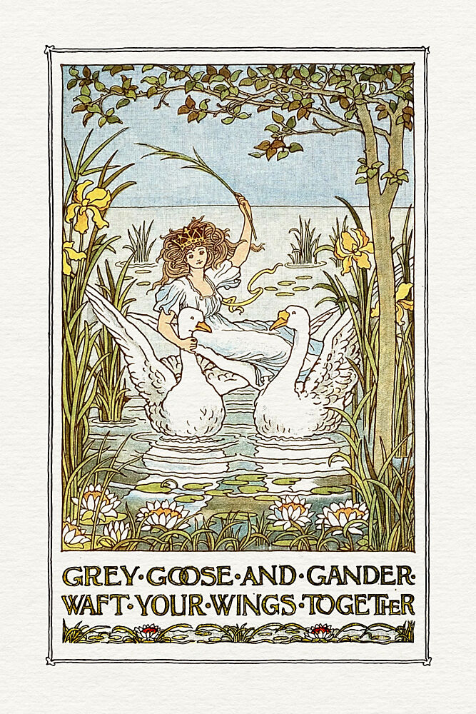Fairy Tale Goose Ride art print by Wild Violets for $57.95 CAD