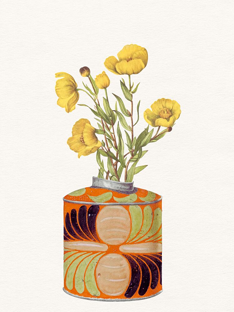 Yellow Flowers Orange Vase art print by Wild Violets for $57.95 CAD
