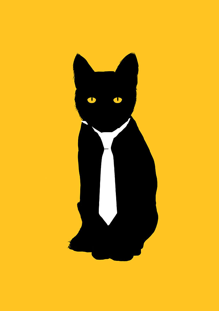 Dapper Black Cat art print by Balazs Solti for $57.95 CAD