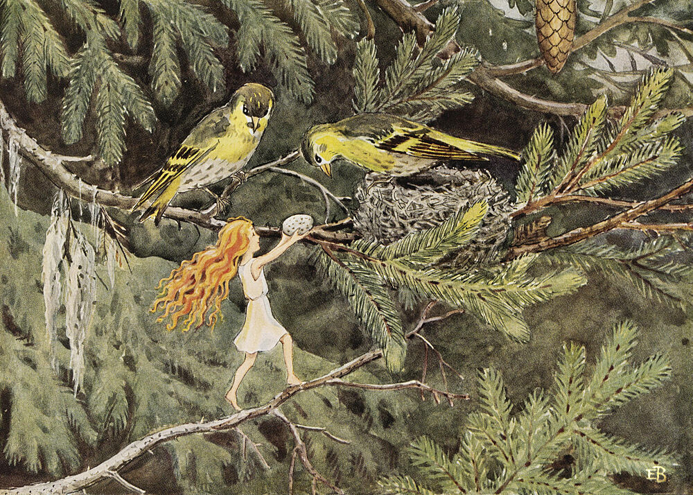 Solagget 1932 Faglarna art print by Elsa Beskow for $57.95 CAD