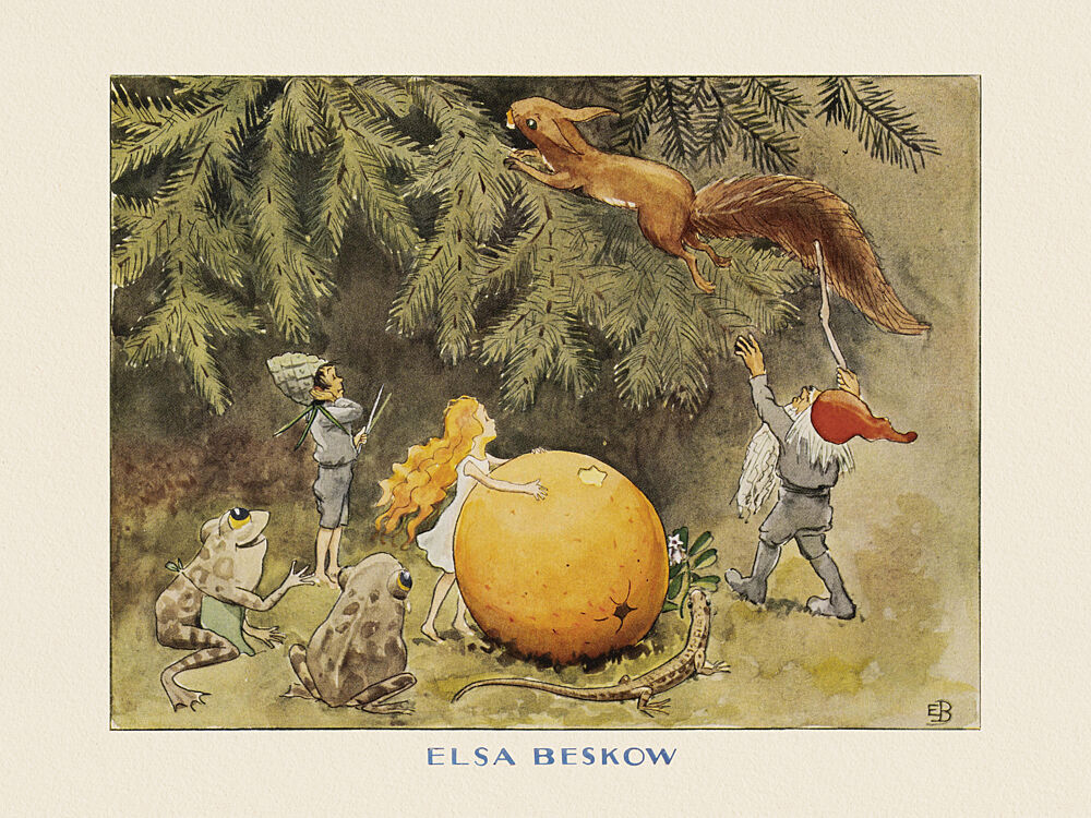 Solagget Ekorren art print by Elsa Beskow for $57.95 CAD