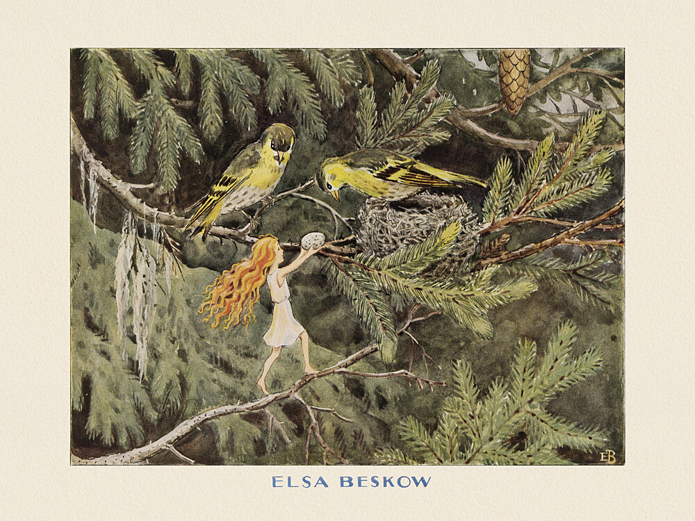 Solagget Faglarna art print by Elsa Beskow for $57.95 CAD
