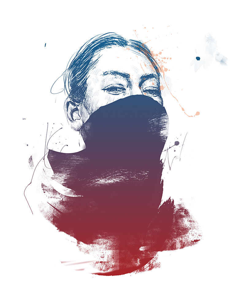 Expressive Covered Face art print by Balazs Solti for $57.95 CAD