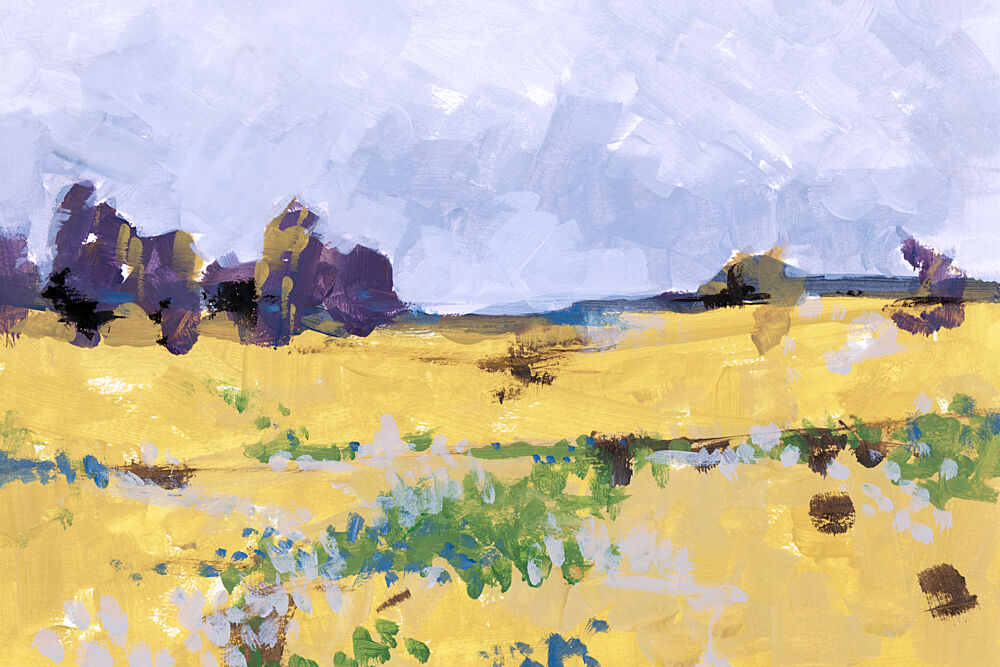 Abstract Golden Field Landscape art print by Cartissi for $57.95 CAD