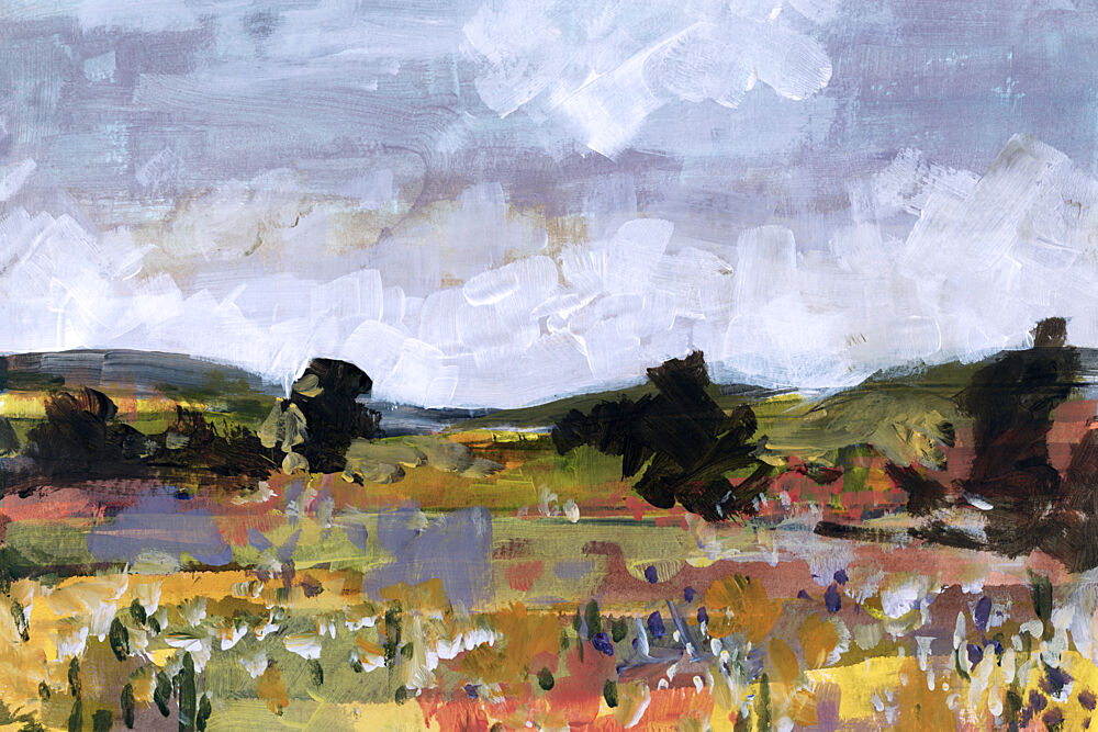 Vibrant Countryside Fields art print by Cartissi for $57.95 CAD