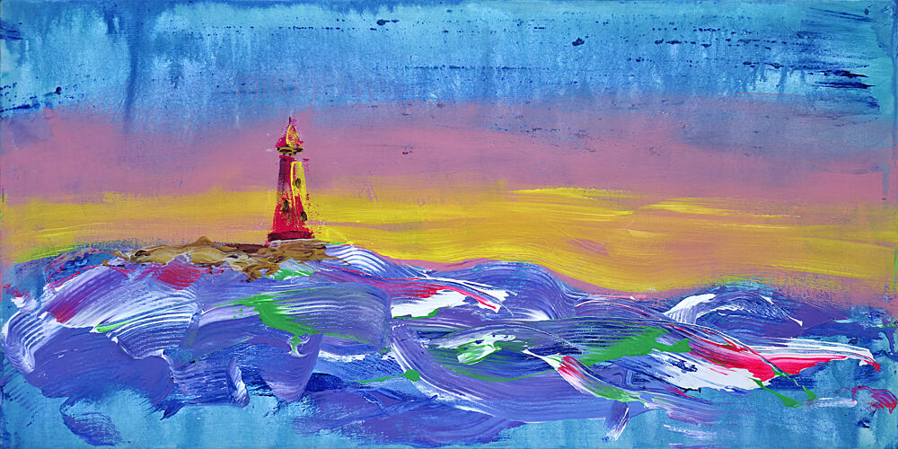 Colorful Lighthouse Sunset art print by Kanat Ibragimov for $57.95 CAD