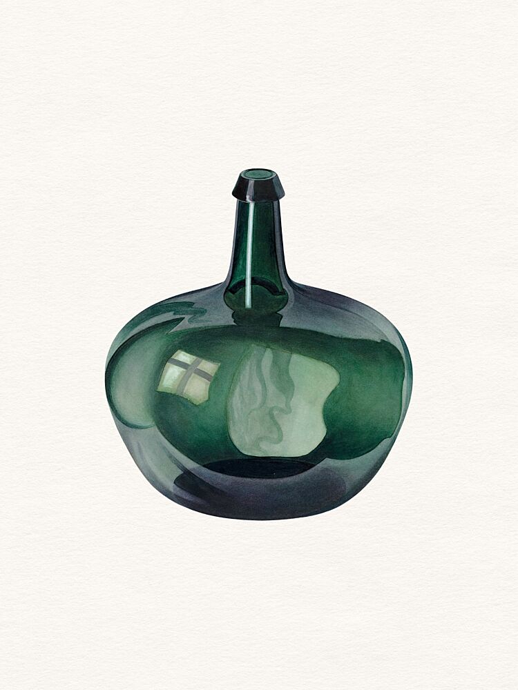 Elegant Green Bottle art print by Wild Violets for $57.95 CAD