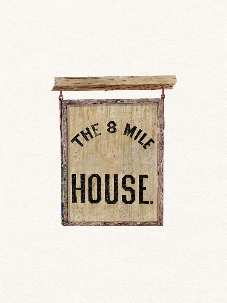 Rustic Eight Mile House Sign art print by Wild Violets for $57.95 CAD