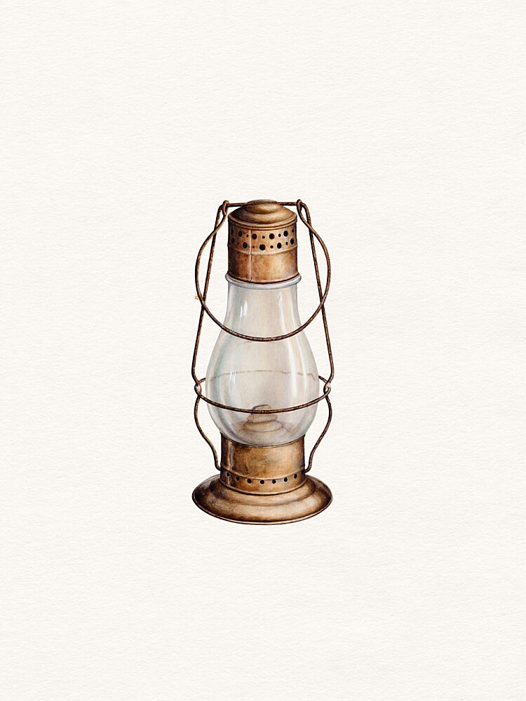 Vintage Oil Lantern art print by Wild Violets for $57.95 CAD