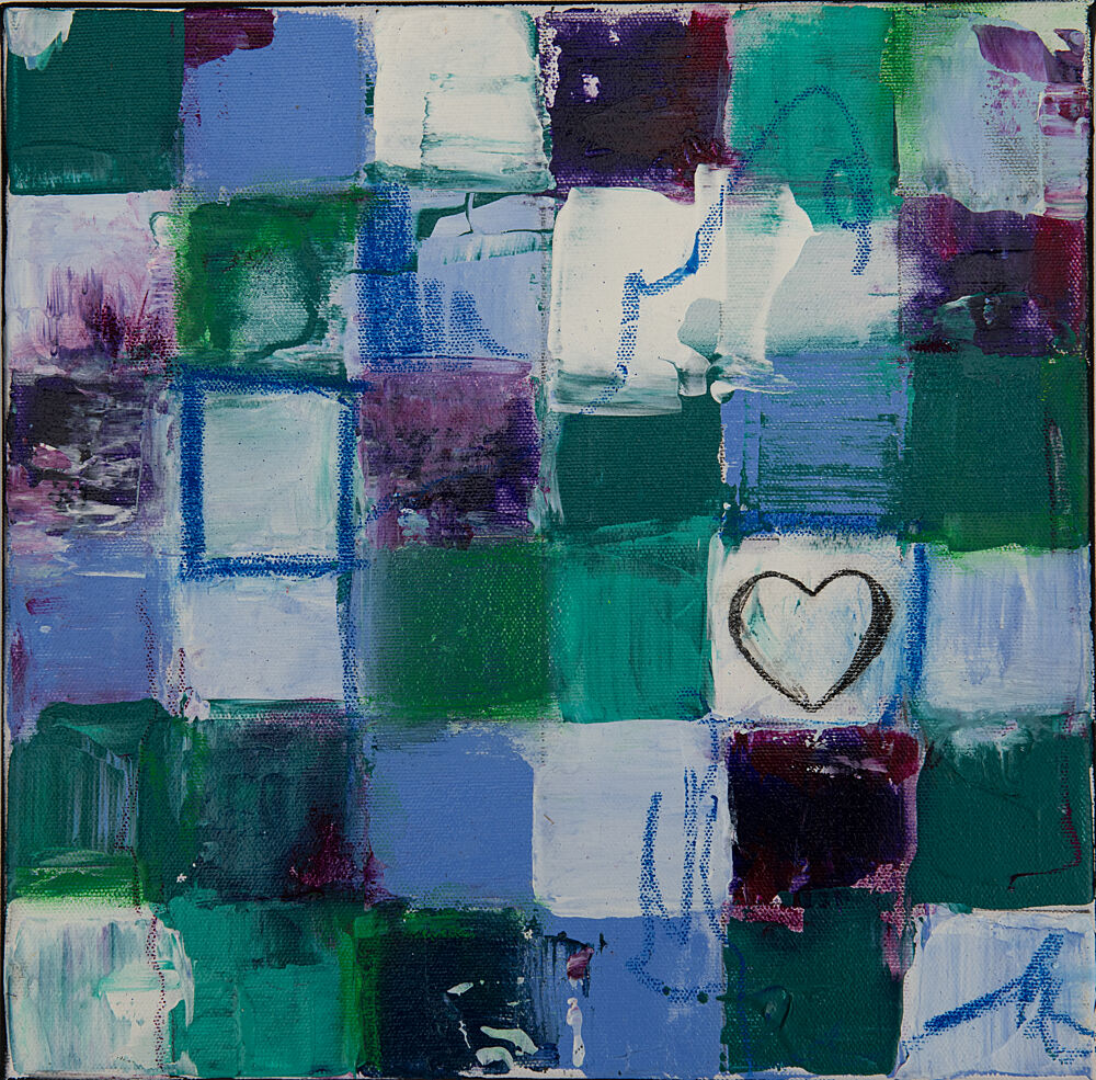 Abstract Grid Heart art print by Deb Chaney for $57.95 CAD