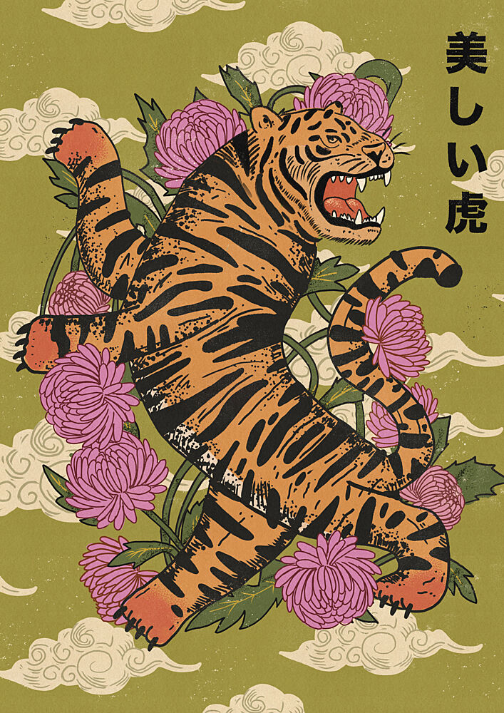 Beautiful Tiger Chrysanthemums art print by Nicholas for $57.95 CAD