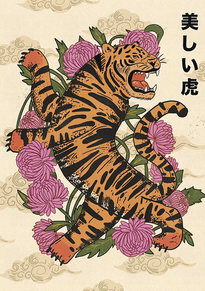 Majestic Tiger Blooms art print by Nicholas for $57.95 CAD