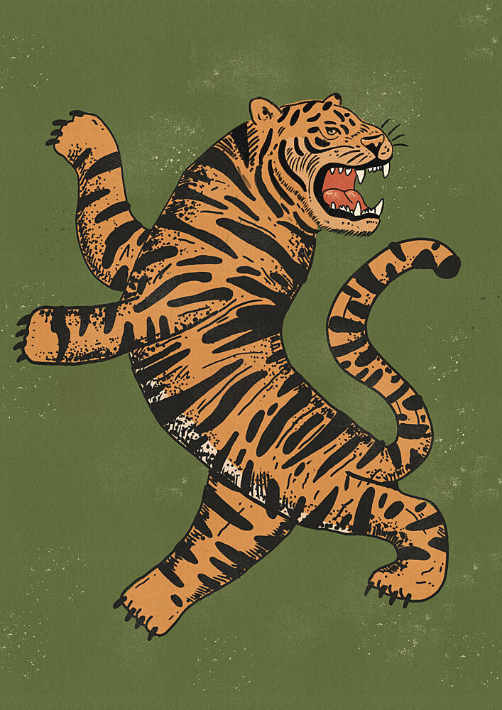 Classic Roaring Tiger art print by Nicholas for $57.95 CAD