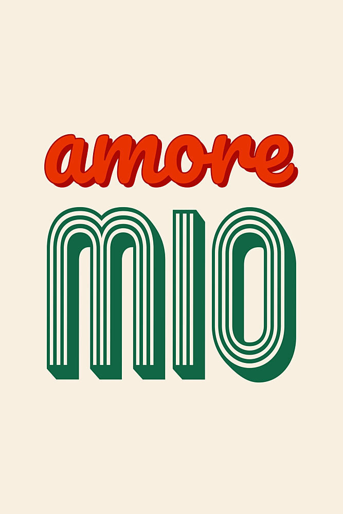 Amore Mio Retro Text art print by Karen Menzenbach for $57.95 CAD