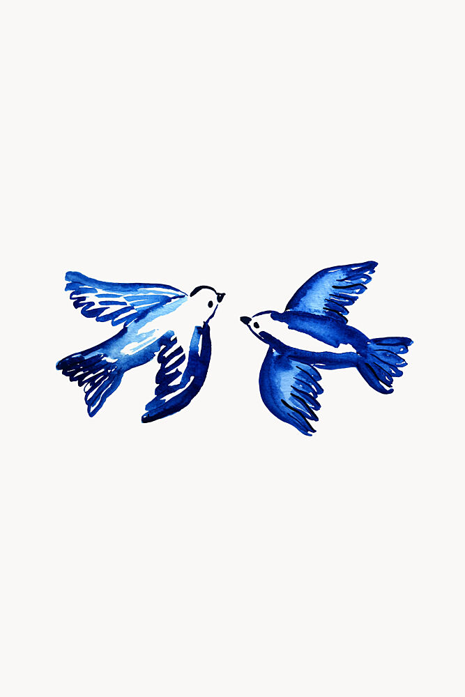 Watercolor Love Birds art print by Karen Menzenbach for $57.95 CAD