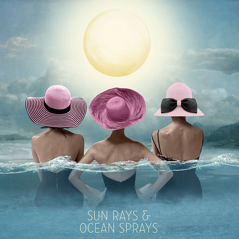 Pink Hats Summer Ocean art print by Marja van den Hurk for $57.95 CAD