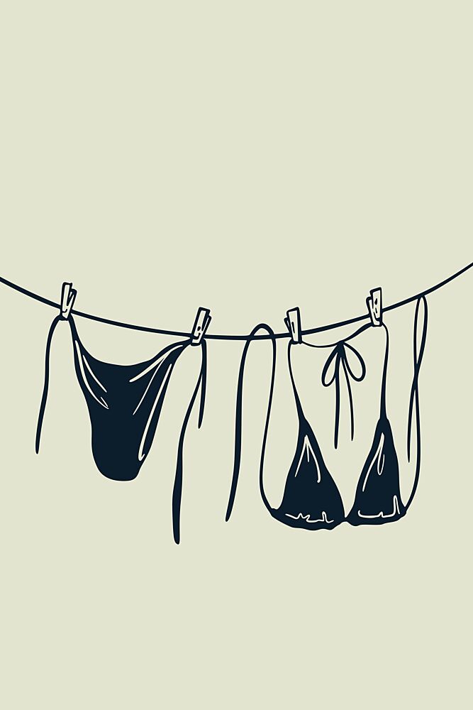 Summer Bikini Clothesline art print by Marianne Bassil for $57.95 CAD
