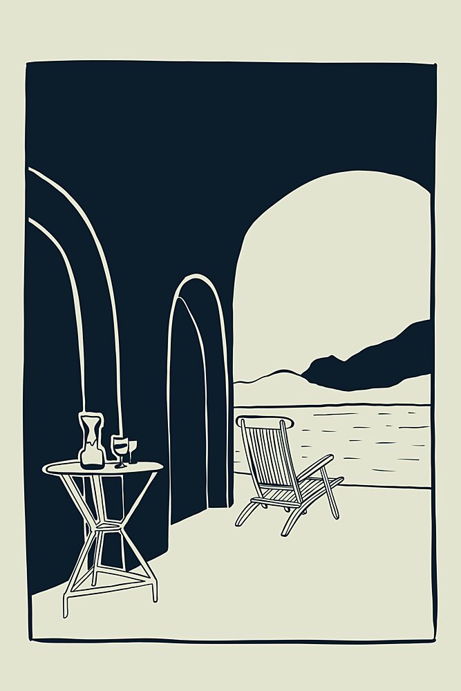 Mediterranean Sea View art print by Marianne Bassil for $57.95 CAD