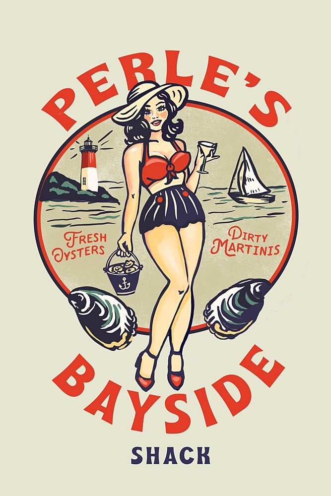 Retro Bayside Pinup art print by The Whiskey Ginger for $57.95 CAD