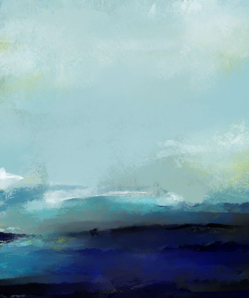 Serene Blue Landscape art print by The Whiskey Ginger for $57.95 CAD