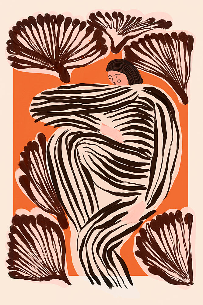 Serene Striped Woman art print by Treechild for $57.95 CAD