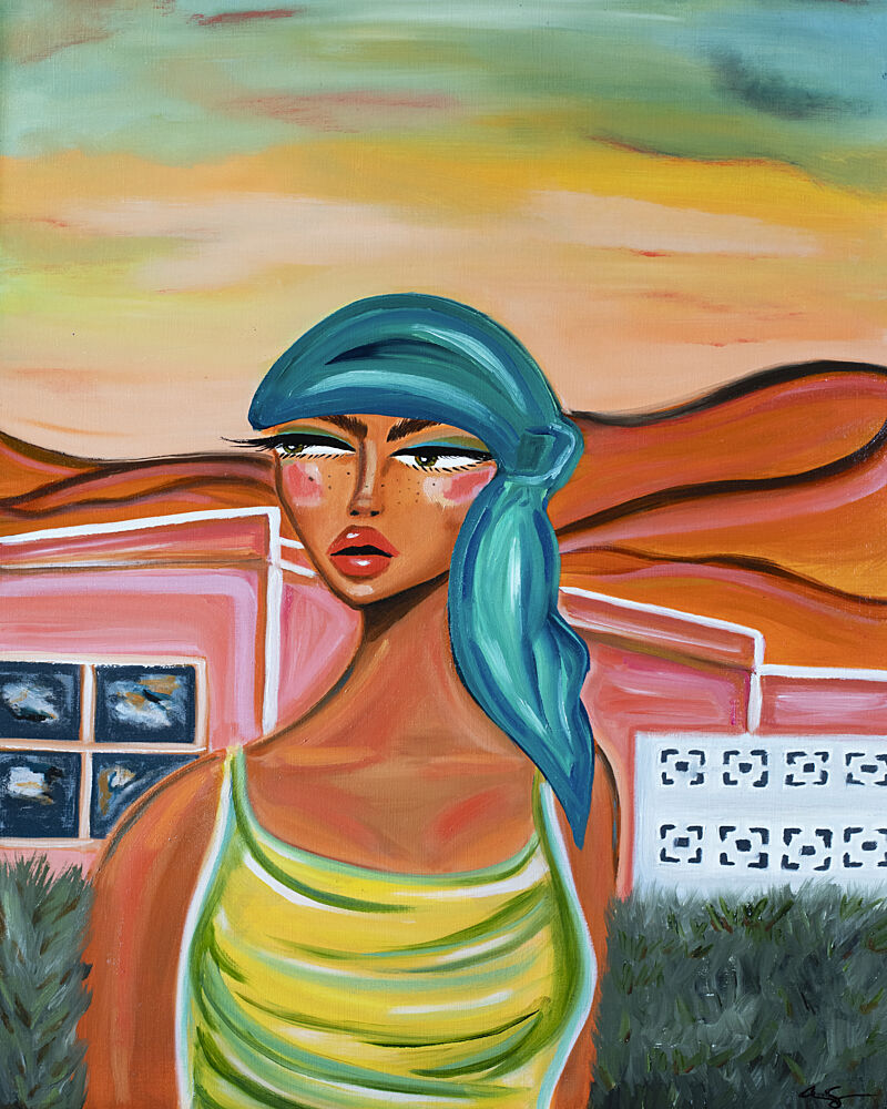 Woman in Desert Oasis art print by Amy Straley for $57.95 CAD