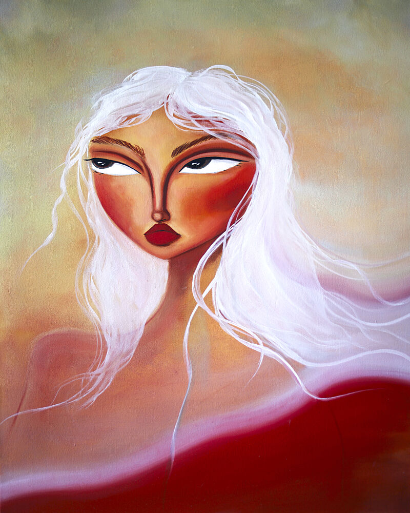 Striking White Hair Portrait art print by Amy Straley for $57.95 CAD
