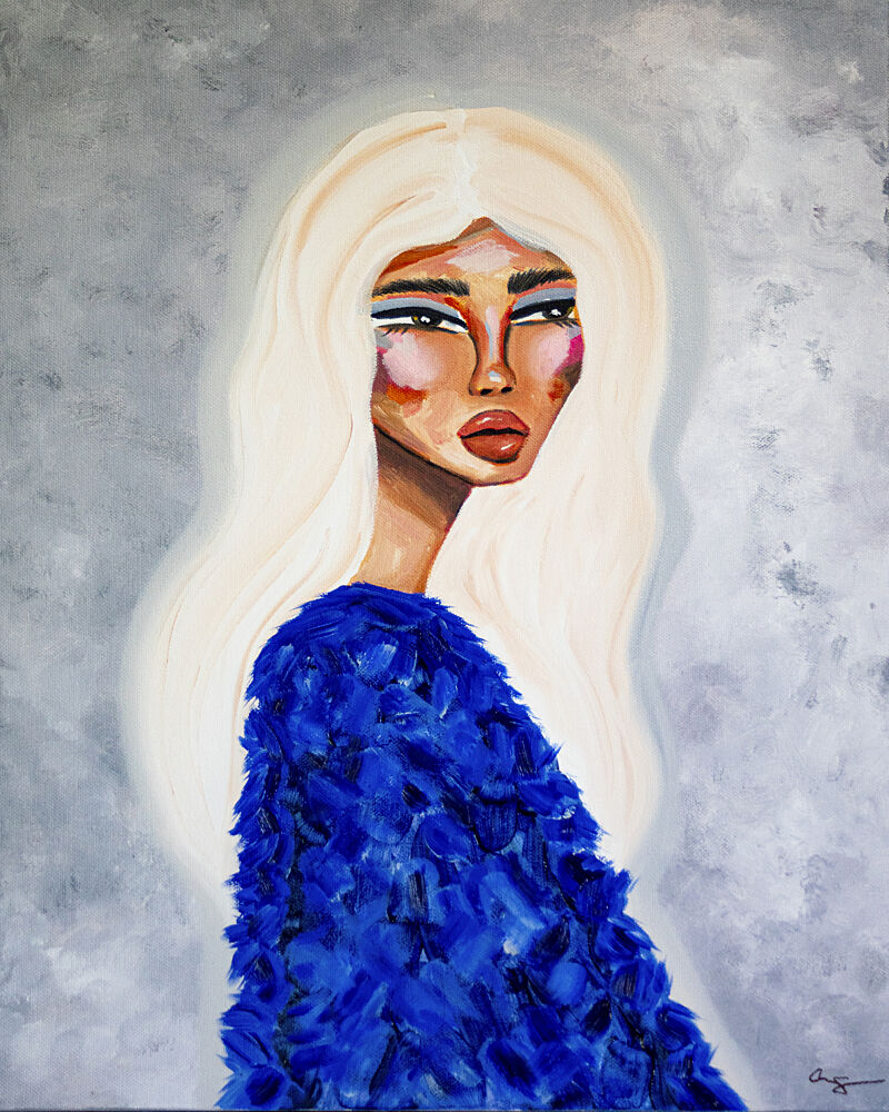 Elegant Blue Fashion art print by Amy Straley for $57.95 CAD