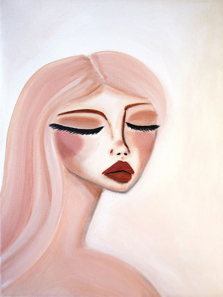 Serene Pink Portrait art print by Amy Straley for $57.95 CAD