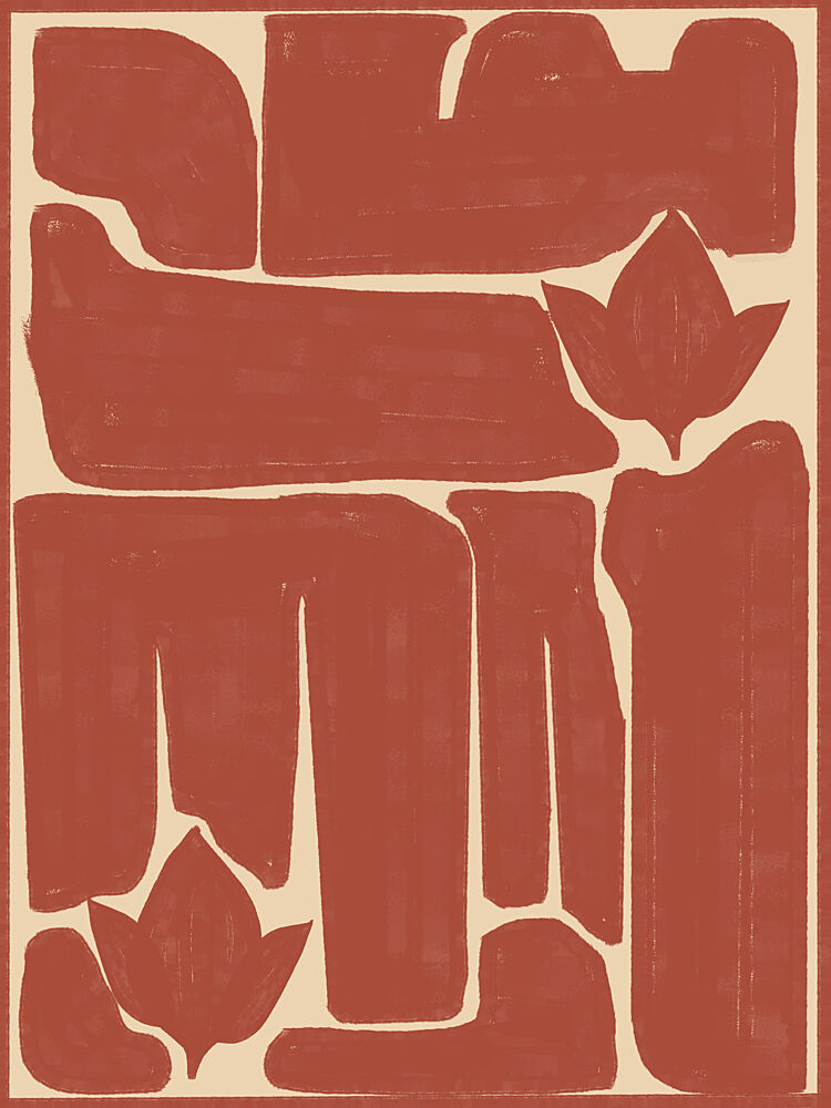 Terracotta Floral Shapes art print by Cannavaro for $57.95 CAD