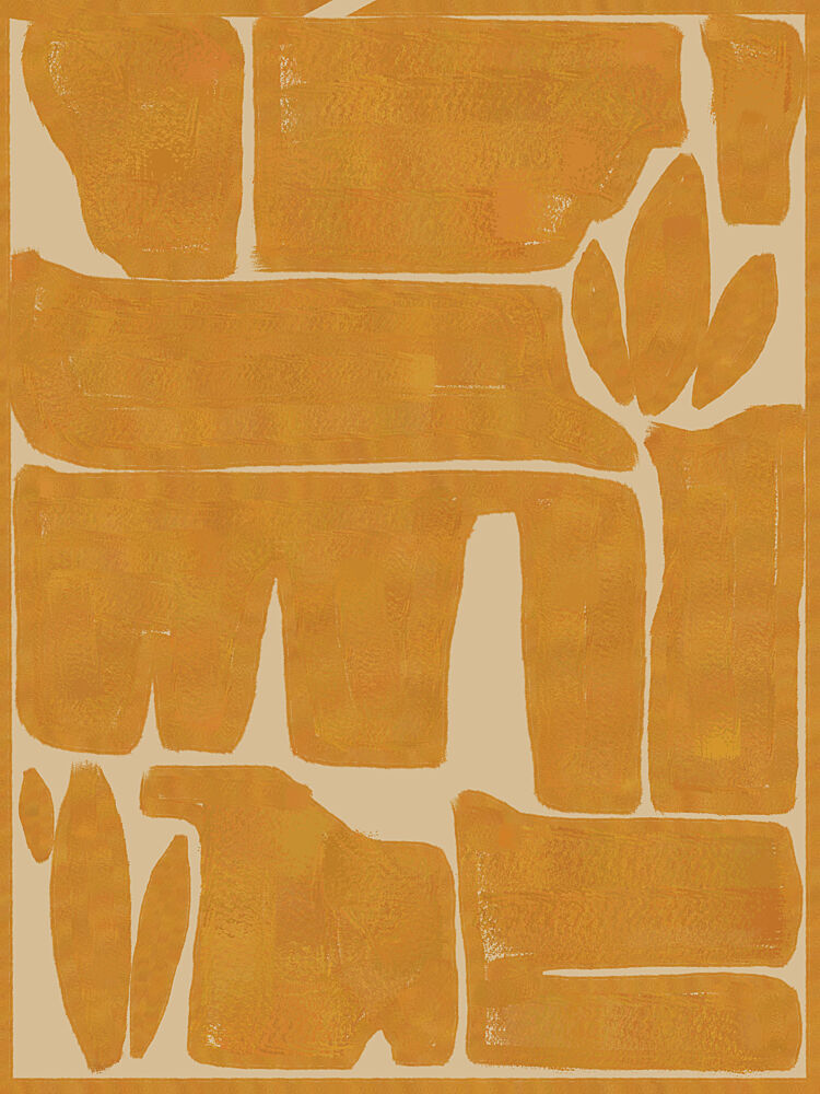 Golden Abstract Shapes art print by Cannavaro for $57.95 CAD