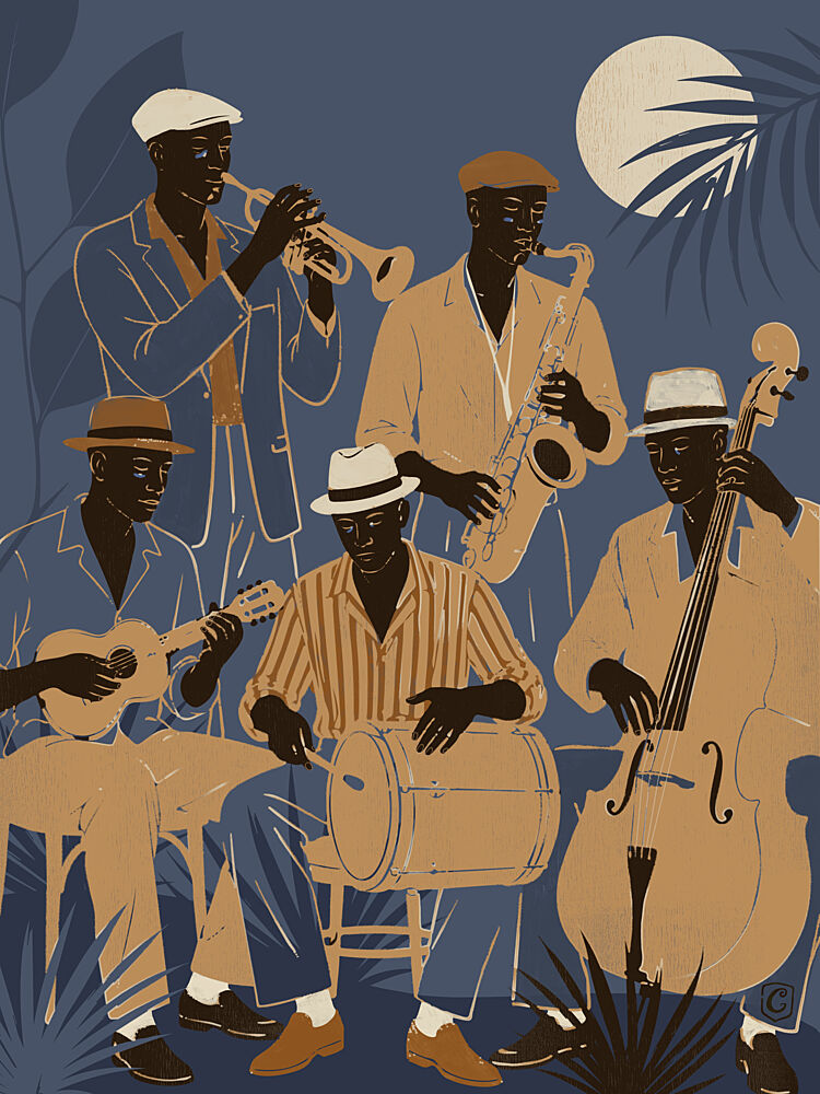 Tropical Jazz Night art print by Cannavaro for $57.95 CAD